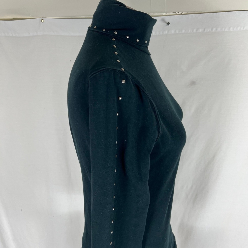 Harley Davidson Sz Med Studded Turtleneck Embroidered Cycle Queen top - Picture 6 of 9